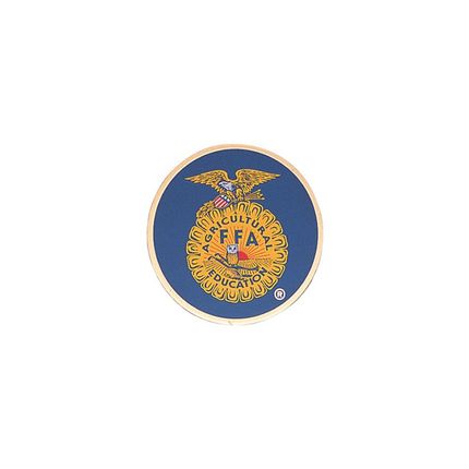 7/8 Inch Round Etched Enameled Colored Future Farmers of America Insignia Brass Metal Medallion Decal Disc-Peel and Stick Back