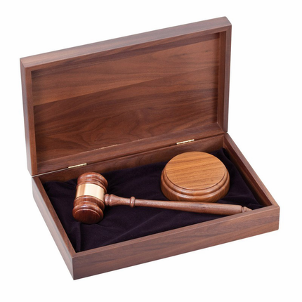 Genuine Walnut Gavel Set