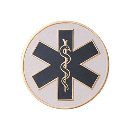2 Inch Round Raised and Color Printed Paramedic Insignia Aluminum Metal Medallion Decal Disc-Peel and Stick Back