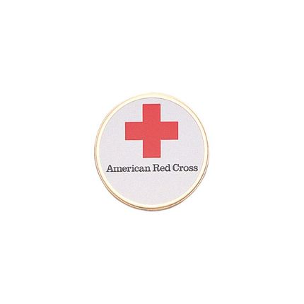 7/8 Inch Etched Enameled Insignia of the Red Cross Medallion Insert Disc