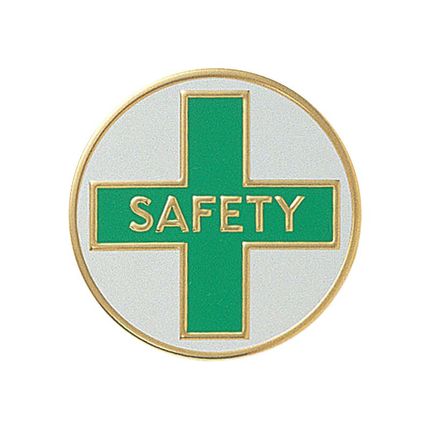 2 Inch Round Raised and Color Printed Safety Insignia Aluminum Metal Medallion Decal Disc-Peel and Stick Back