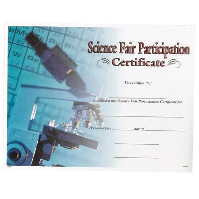 Science Fair Certificates | Science Fair Participation Certificates