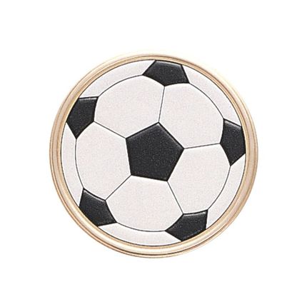 2 Inch Round Raised and Color Printed Soccer Ball Aluminum Metal Medallion Decal Disc-Peel and Stick Back