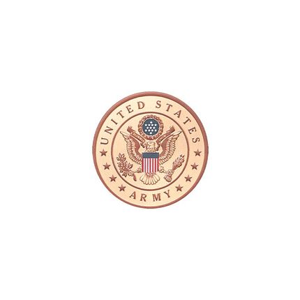 7/8 Inch Round Etched Enameled Colored U.S. Army Shield Emblem Brass Metal Medallion Decal Disc-Peel and Stick Back