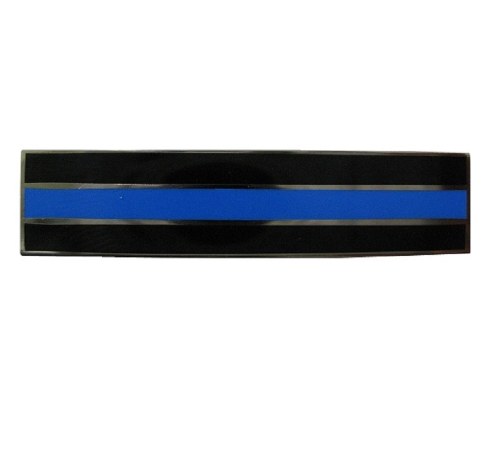 Blue Line Pin Blue Line Police Pin - Silver Outline 1 13/16