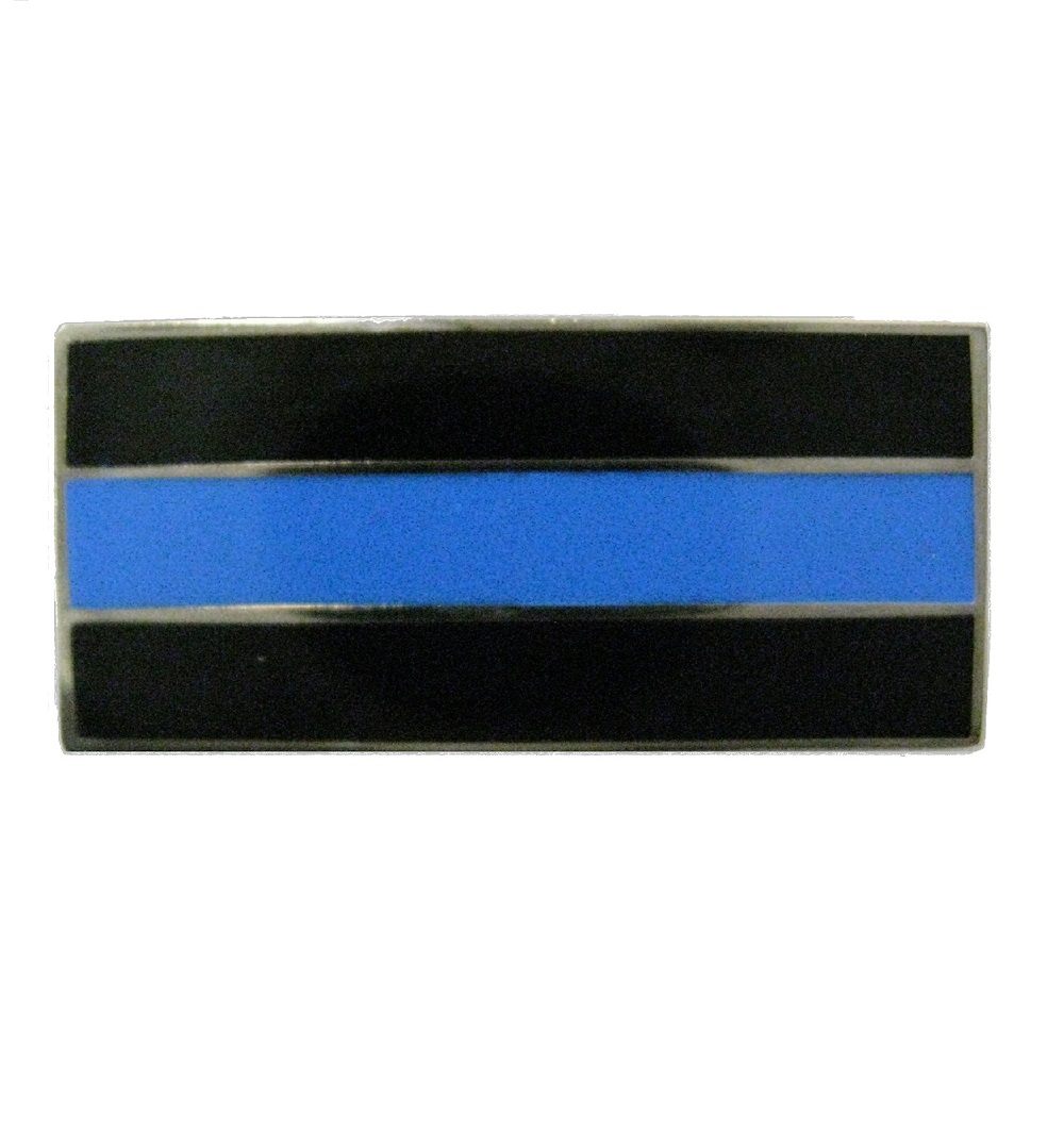 Blue Line Pin Blue Line Police Pin - Silver Outline 7/8