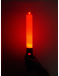3 Mode (Steady/Flash/Strobe) Deluxe Red LED Traffic Baton