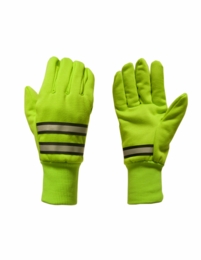 Fluorescent Lime/Green Gloves with 3M Scotchlite Reflective Strips