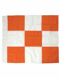 Heavy Duty Nylon Flag 36" x 36" Orange & White Checkered Airport Flag