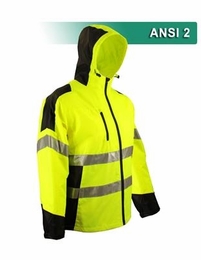 High Visibility Jacket - Water Resistant Hooded Windbreaker