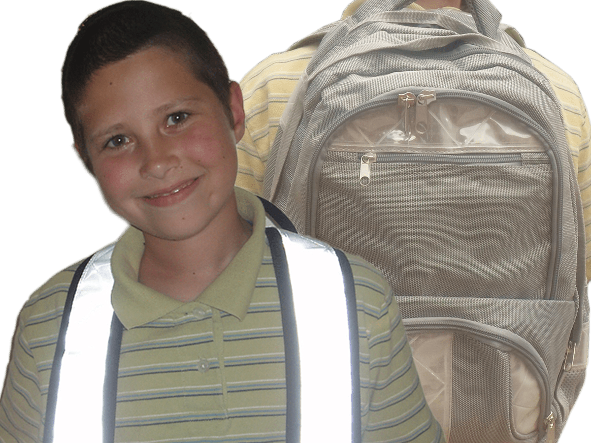 Reflective Backpack Black or Silver, with over 150 sq. inches of