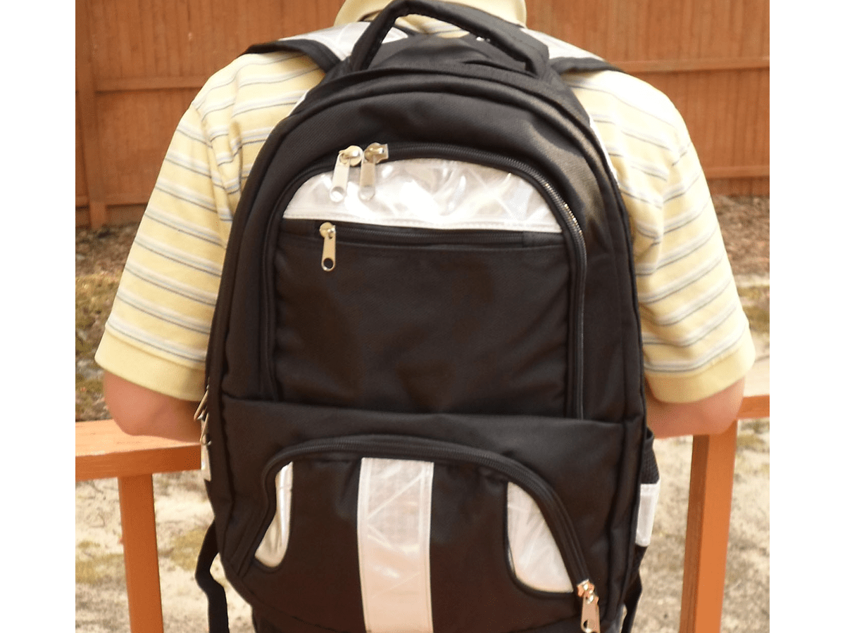 Reflective Backpack Black or Silver, with over 150 sq. inches of