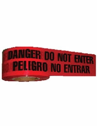 Red Barricade "Danger Do Not Enter" Tape - Bilingual