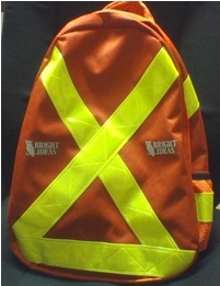 Reflective Blazing Orange Backpack, Safety-Vest Style