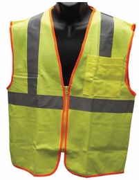 Reflective Safety Vest w/ Zipper ANSI  Class 2