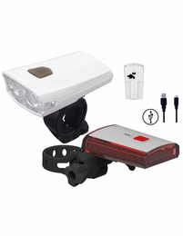 USB Rechargeable LED Bike Light Combo, with Side View
