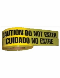 Yellow Barricade "Caution Do Not Enter" Tape - Bilingual