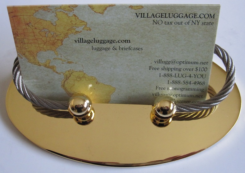 Desktop Business Card Holder Gold Tone