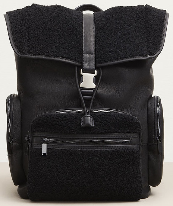Cole Columbian Leather & Shearling Rucksack Backpack