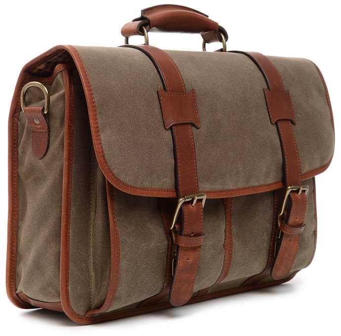Korchmar Garfield Waxed Canvas Laptop Briefcase Briefcases