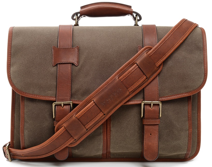 Korchmar Garfield Waxed Canvas Laptop Briefcase Briefcases