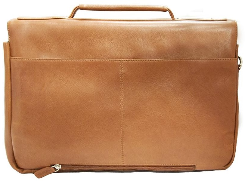 Mancini Colombian Leather Triple Compartment Laptop Briefcase