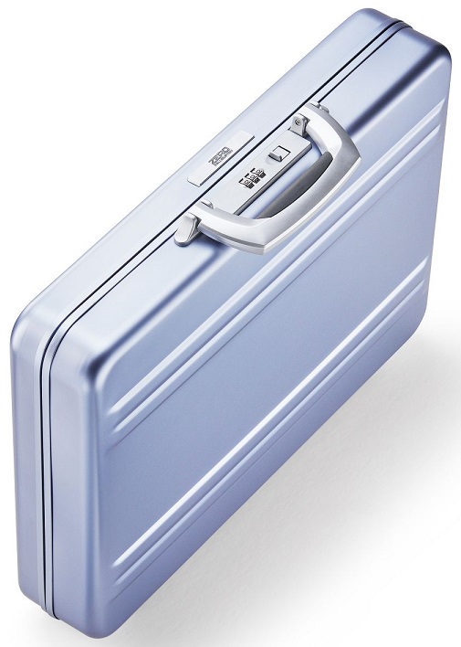 Zero Halliburton Slimline Aluminum Attache Polished Blue