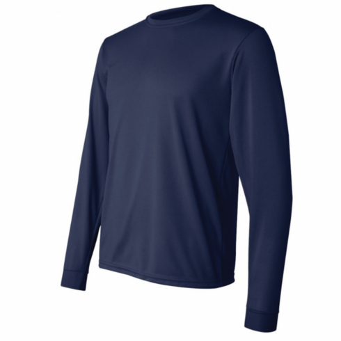 AUGUSTA NAVY LONG SLEEVE DRIFIT W SCREENED LOGO ON FRONT AND BACK