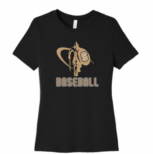 BELLA SOFT COTTON WOMENS BLACK TSHIRT W SCREENED LOGO