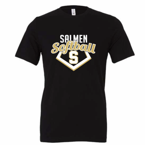BELLA UNISEX BLACK SOFT COTTON TSHIRT WITH SCREENED LOGO