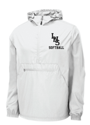 WHITE ANORAK JACKET WITH EMBROIDERED LOGO 