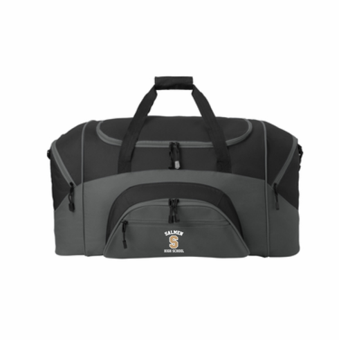 BLACK/GREY DUFFLE BAG W EMBROIDERED LOGO