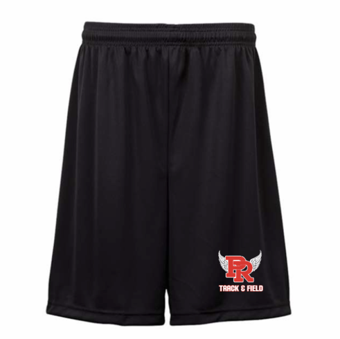 BLACK MENS DRIFIT SHORT 7 INCH WITH SCREENED LOGO 