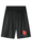 BLACK MESH SHORTS W SCREENED LOGO