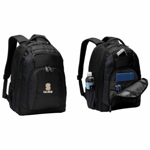 BLACK PORT AUTHORITY BACKPACK W EMBROIDERED LOGO