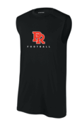 BLACK SLEEVELESS COMPRESSION SHIRT (TIGHT FIT) W SCREENED LOGO FRONT AND BACK