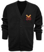 BLACK UNISEX CARDIGAN WITH EMBROIDERED LOGO