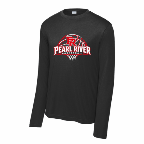 BLACK UNISEX LONG SLEEVE DRIFIT SHIRT WITH SCREENED LOGO