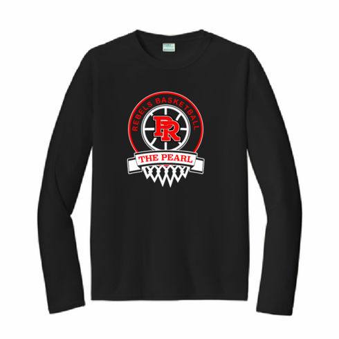BLACK UNISEX LONG SLEEVE DRIFIT WITH SCREENED LOGO