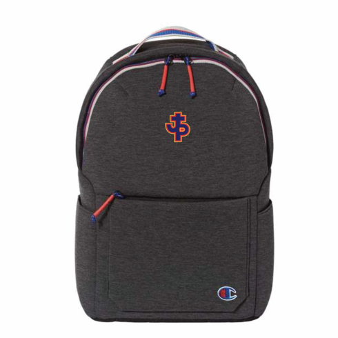 CHAMPION DARK GREY BACKPACK WITH MULTICOLOR JP LOGO  WITH SWIM AND NAME 