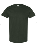 GILDAN DARK GREEN COTTON TSHIRT W SCREENED LOGO