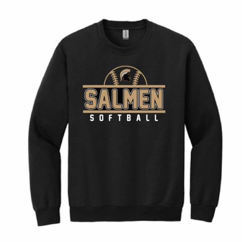 GILDAN BLACK CREW SWEAT WITH SCREENED LOGO