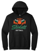 GILDAN BLACK HOODIE WITH MULTICOLOR TIGER EYE LOGO