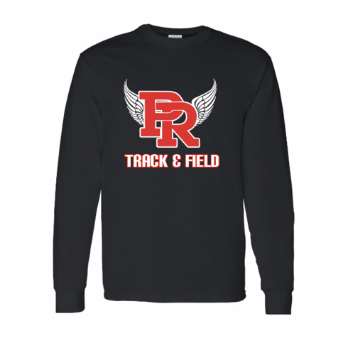 GILDAN BLACK UNISEX COTTON LONG SLEEVE SHIRT WITH SCREENED LOGO