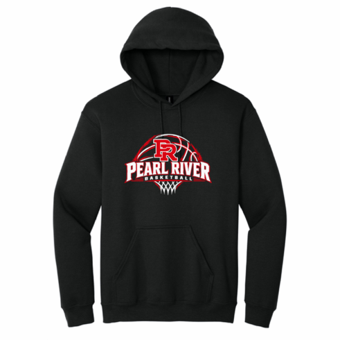 GILDAN BLACK UNISEX HOODED SWEATSHIRT WITH SCREENED LOGO
