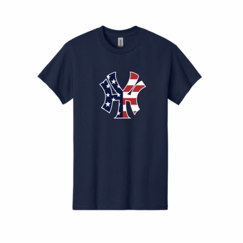 GILDAN NAVY UNISEX NY LOGO TSHIRT 