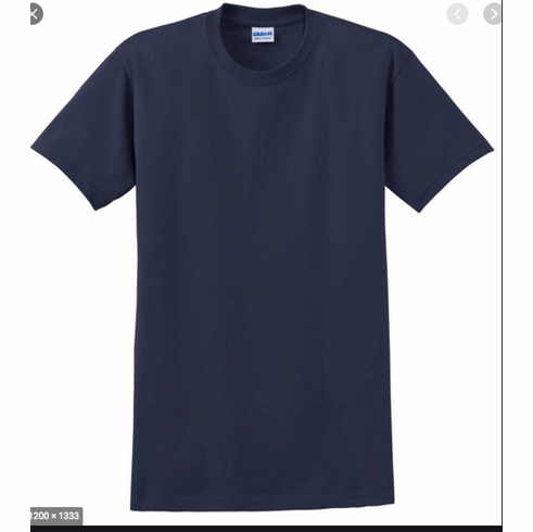 GILDAN NAVY UNISEX TSHIRT WITH SCREENED LOGO ON FRONT