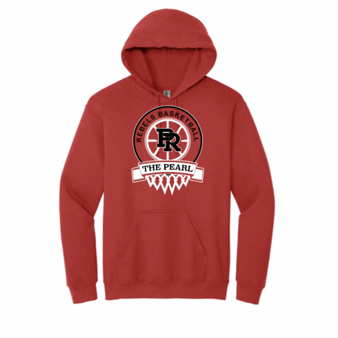 GILDAN RED UNISEX HOODIE WITH SCREENED LOGO