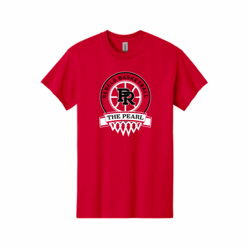 GILDAN RED UNISEX TSHIRT WITH SCREENED LOGO