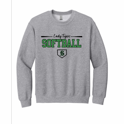 GILDAN SPORT GREY CREW SWEAT WITH NEW SCREENED LOGO